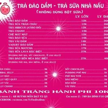 Thực đơn- Ăn vặt Tô - Trà Đào Dầm & Bánh Tráng Tỏi