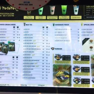 Thực đơn- Cafe TocoToco Bubble Tea - Bàu Cát