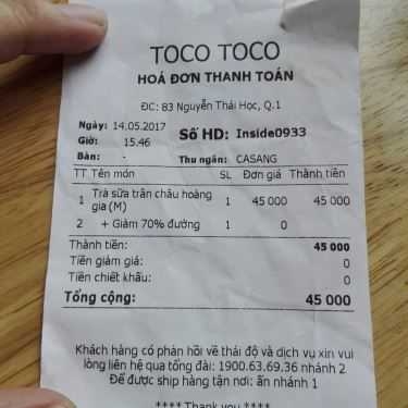Tổng hợp- Cafe TocoToco Bubble Tea - Nguyễn Thái Học