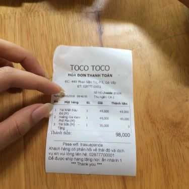 Thực đơn- Cafe TocoToco Bubble Tea - Phan Văn Trị