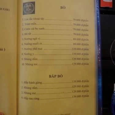 Thực đơn- Quán Nhậu Tới Bến Quán - Hải Sản & Đặc Sản 3 Miền - Ung Văn Khiêm