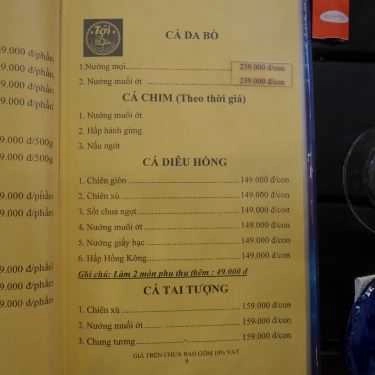 Thực đơn- Quán Nhậu Tới Bến Quán - Hải Sản & Đặc Sản 3 Miền - Ung Văn Khiêm
