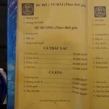 Thực đơn- Quán Nhậu Tới Bến Quán - Hải Sản & Đặc Sản 3 Miền - Ung Văn Khiêm