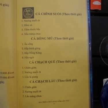 Thực đơn- Quán Nhậu Tới Bến Quán - Hải Sản & Đặc Sản 3 Miền - Ung Văn Khiêm