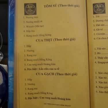 Thực đơn- Quán Nhậu Tới Bến Quán - Hải Sản & Đặc Sản 3 Miền - Ung Văn Khiêm