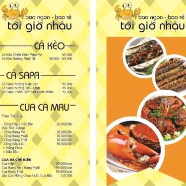 Thực đơn- Quán Nhậu Tới Giờ Nhậu - Hải Sản & Các Món Nhậu Bình Dân