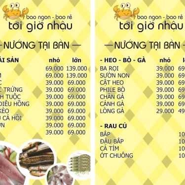 Thực đơn- Quán Nhậu Tới Giờ Nhậu - Hải Sản & Các Món Nhậu Bình Dân