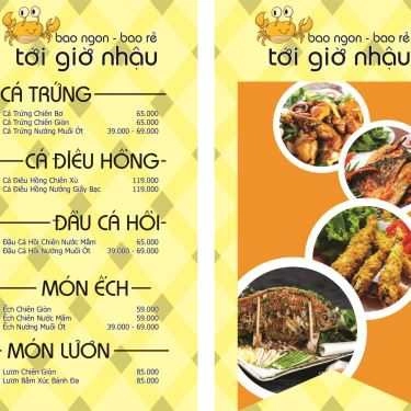 Thực đơn- Quán Nhậu Tới Giờ Nhậu - Hải Sản & Các Món Nhậu Bình Dân