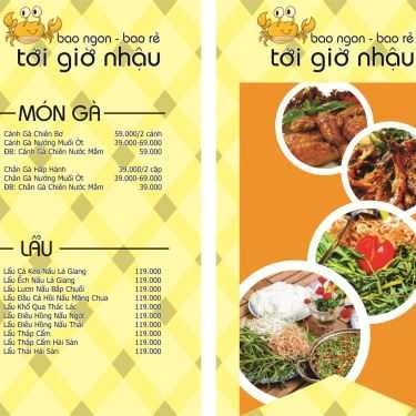 Thực đơn- Quán Nhậu Tới Giờ Nhậu - Hải Sản & Các Món Nhậu Bình Dân