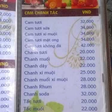 Thực đơn- Tony Riverside Coffee