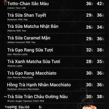 Thực đơn- Totto Chan - Tea & Coffee