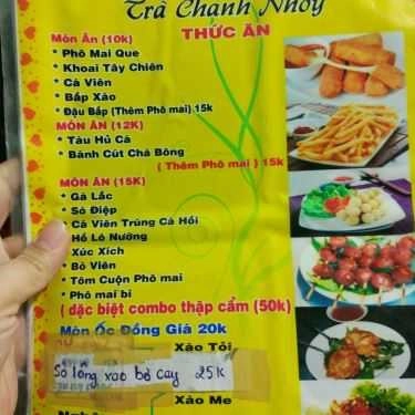 Thực đơn- Ăn vặt Trà Chanh Nhoy