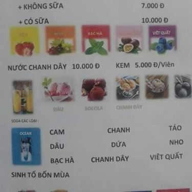 Thực đơn- Ăn vặt Trà Đào Cozy