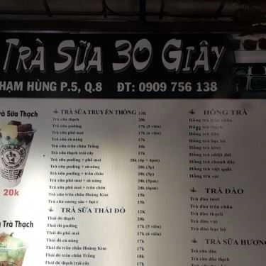 Thực đơn- Ăn vặt Trà Sữa 30 Giây - Phạm Hùng