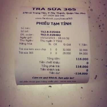 Tổng hợp- Cafe Trà Sữa 365 - Lê Trọng Tấn