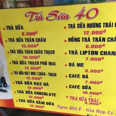 Thực đơn- Cafe Trà Sữa 40