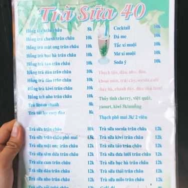 Thực đơn- Cafe Trà Sữa 40