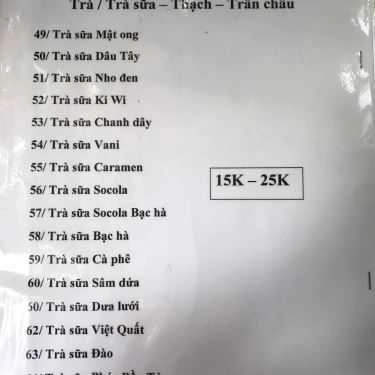 Thực đơn- Cafe Trà Sữa 43