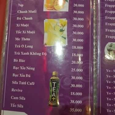 Thực đơn- Trà Sữa 5@ - Cafe, Kem & Thức Ăn Nhanh