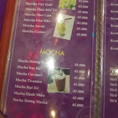 Thực đơn- Trà Sữa 5@ - Cafe, Kem & Thức Ăn Nhanh