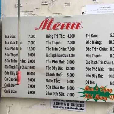 Thực đơn- Cafe Trà Sữa & Trà Đào 6K