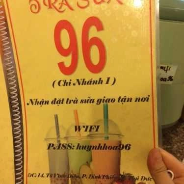 Thực đơn- Cafe Trà Sữa 96