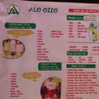 Thực đơn- Cafe Trà Sữa ALO OIIO