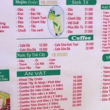 Thực đơn- Cafe Trà Sữa ALO OIIO