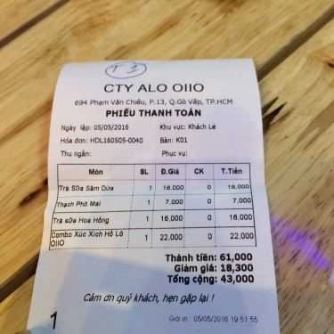 Thực đơn- Cafe Trà Sữa ALO OIIO