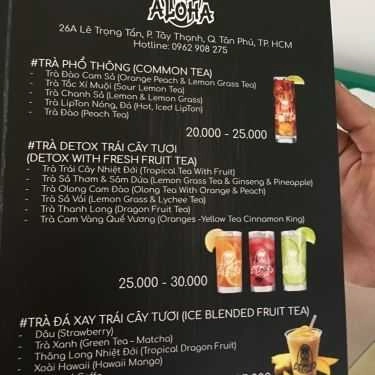 Thực đơn- Cafe Trà Sữa Aloha