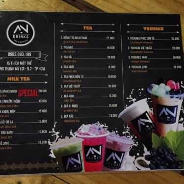 Thực đơn- Cafe Trà Sữa - An Drinks