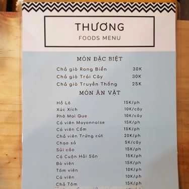 Thực đơn- Thương - Trà Sữa & Ăn Vặt