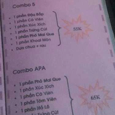 Thực đơn- Cafe Trà Sữa APA