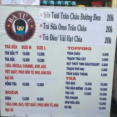 Thực đơn- Ăn vặt Trà Sữa Bà Tư Ù