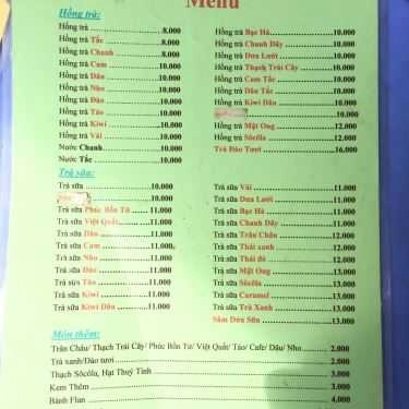Thực đơn- Ăn vặt Bi Bi - Trà Sữa & Bánh