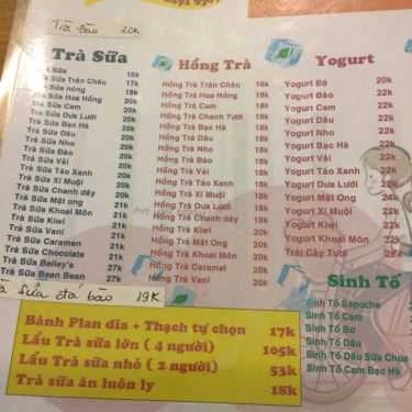 Tổng hợp- Cafe Trà Sữa Bean Bean