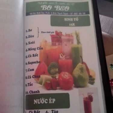 Thực đơn- Cafe Trà Sữa Bo Beo