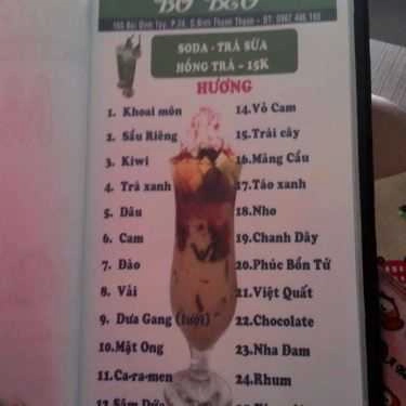 Thực đơn- Cafe Trà Sữa Bo Beo