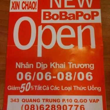 Tổng hợp- Cafe Trà Sữa Bobapop - Quang Trung