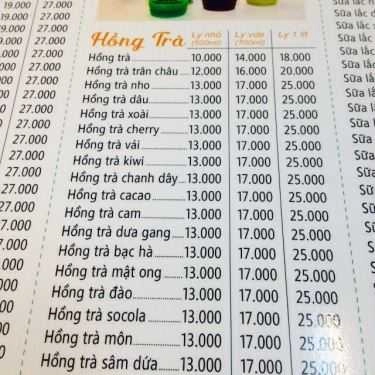Thực đơn- Cafe Trà Sữa Bobo - Bành Văn Trân