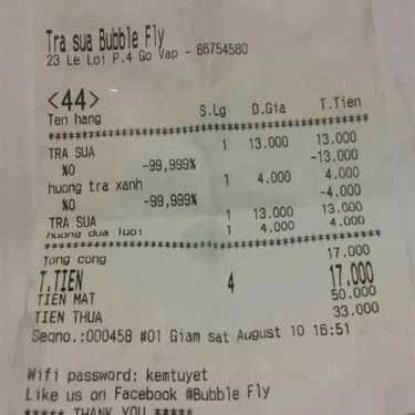 Tổng hợp- Cafe Trà Sữa Bubble Fly - 23 Lê Lợi