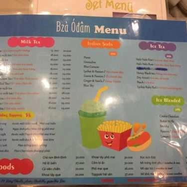 Thực đơn- Cafe Bzà Óđâm - Trà Sữa & Ăn Vặt