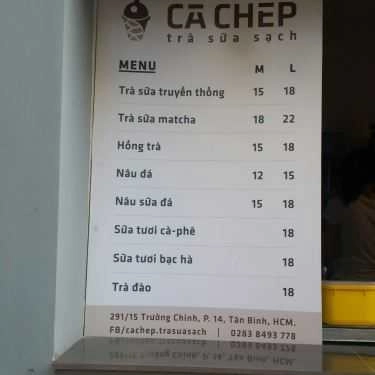 Thực đơn- Cafe Trà Sữa Cá Chép
