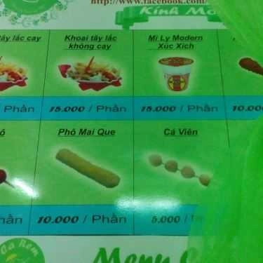 Thực đơn- Cafe Trà Sữa - Cà Rem, Kem Tự Chọn