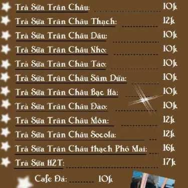 Thực đơn- Trà Sữa & Cafe H2t - Phan Văn Trị
