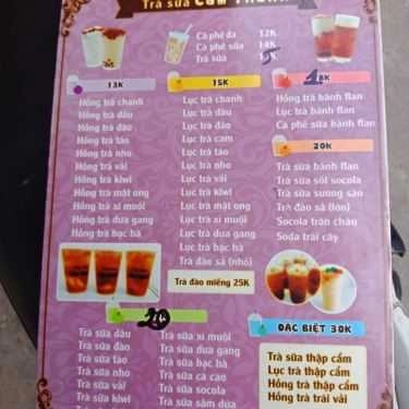 Thực đơn- Cafe Trà Sữa Cẩm Thành