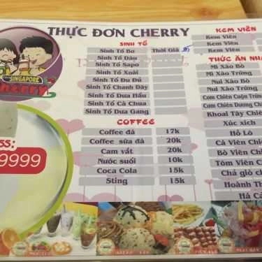 Thực đơn- Cafe Trà Sữa Cherry - Tân Sơn Nhì