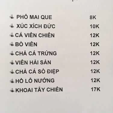 Thực đơn- Ăn vặt Chí Phèo - Trà Sữa