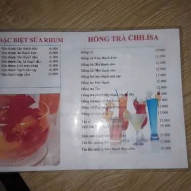Thực đơn- Cafe Trà Sữa Chilisa