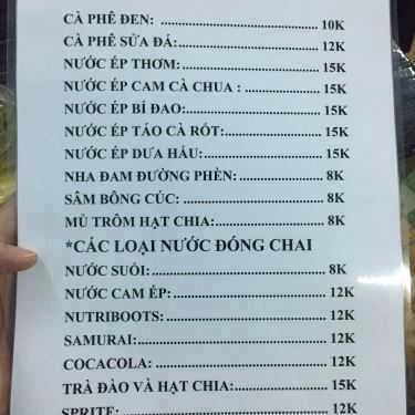 Thực đơn- Ăn vặt Trà Sữa Cô Ba